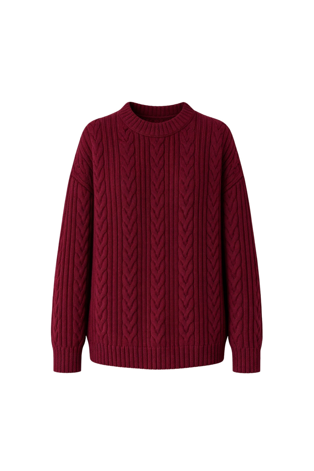 Örgü Desen Bordo Basic Triko Kazak