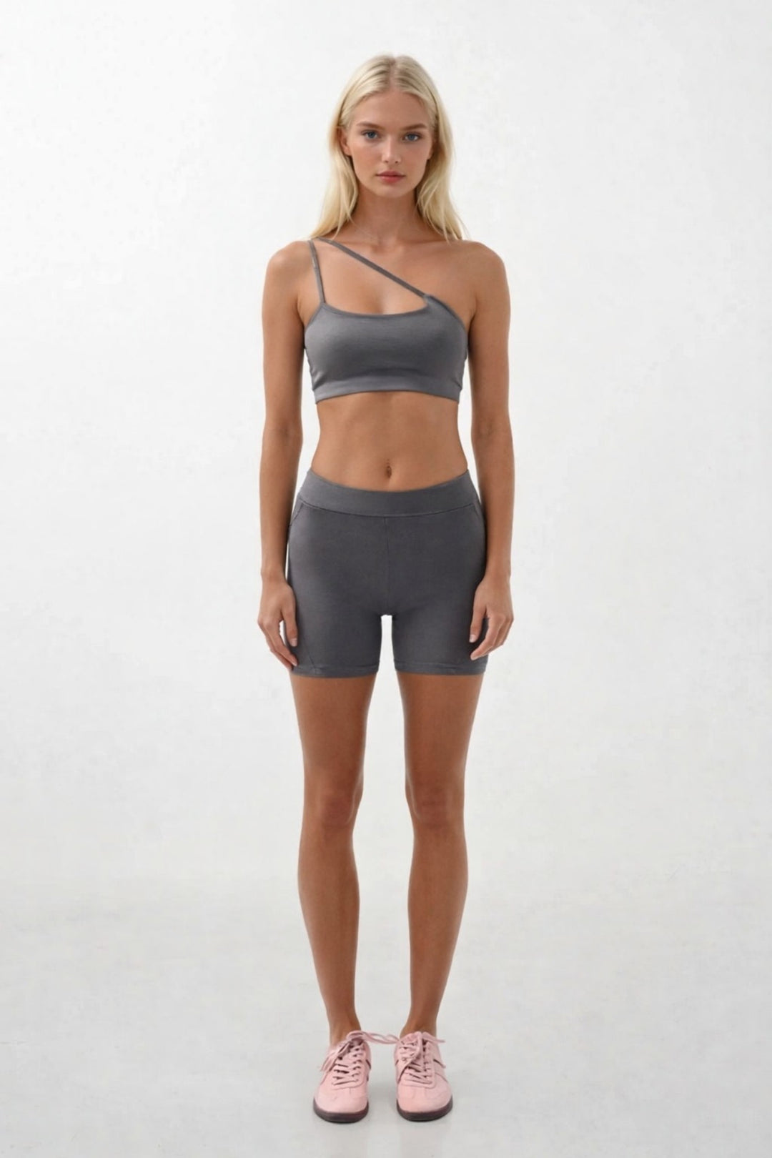 Cross Strap Gray Bra 