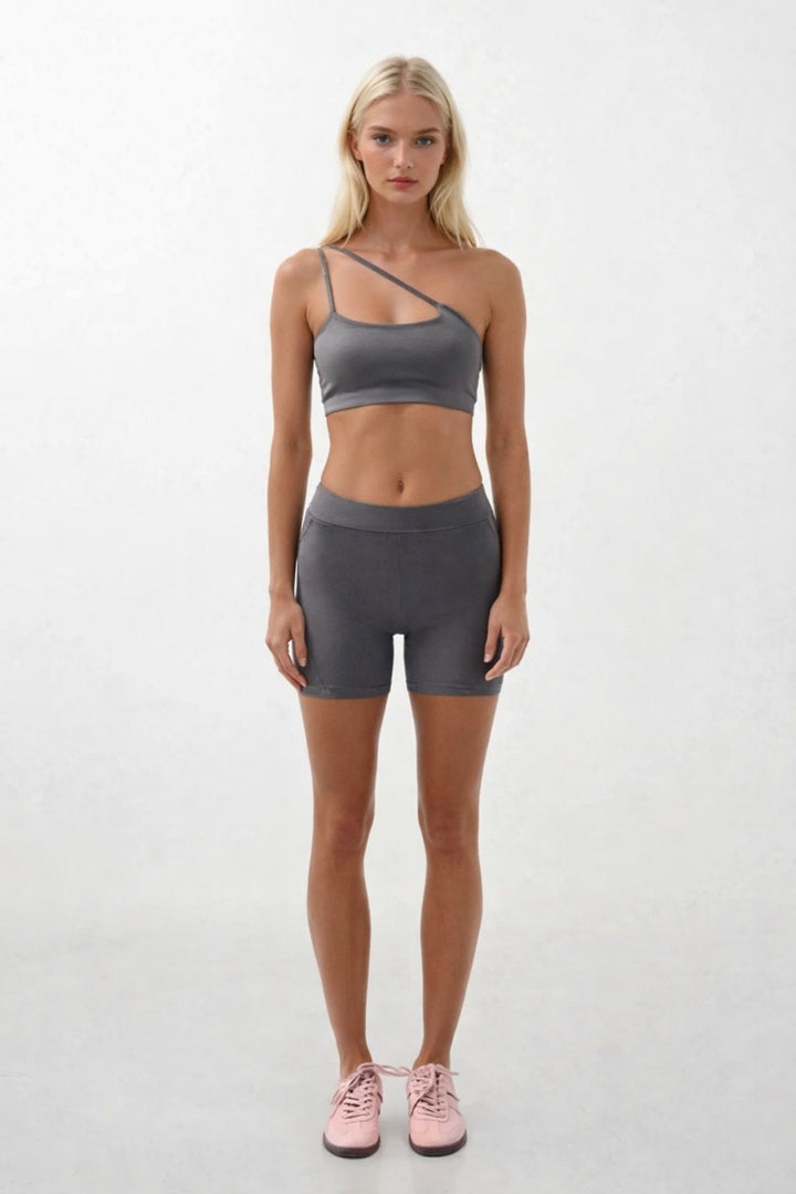 Cross Strap Gray Bra 