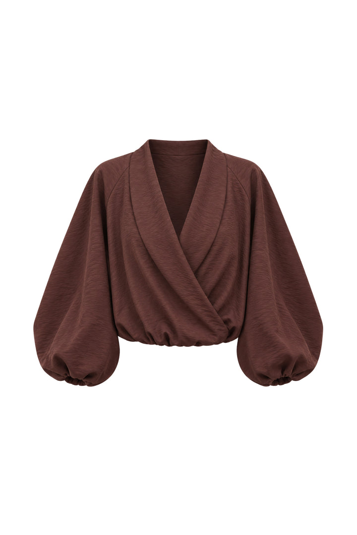 Çıtçıtlı Kruvaze Kahverengi Bomber Ceket