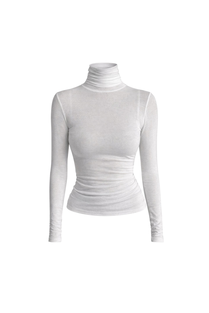 Balıkçı Yaka Beyaz Transparan Bluz