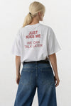 Sırt Baskılı Oversize Beyaz T-Shirt