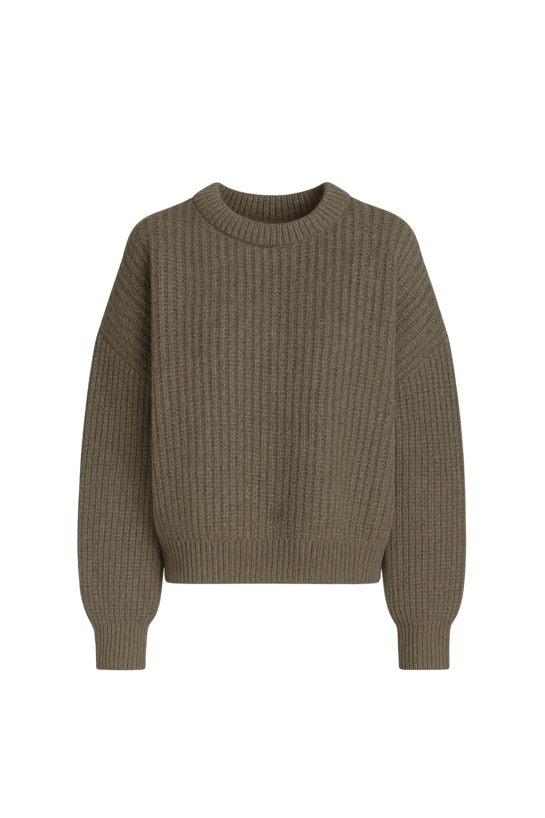 Örgü Detay Bej Basic Triko Kazak