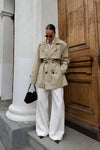 Belt Detail Basic Khaki Trench Coat