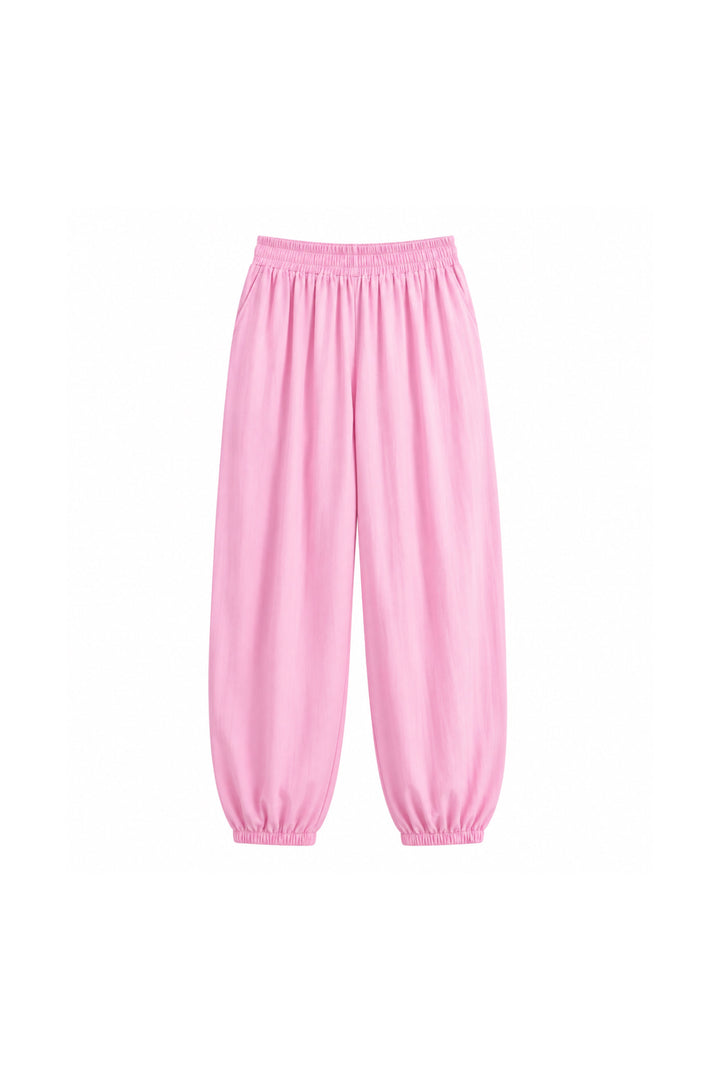Bel Lastik Detay Modal Pembe Balon Pantolon