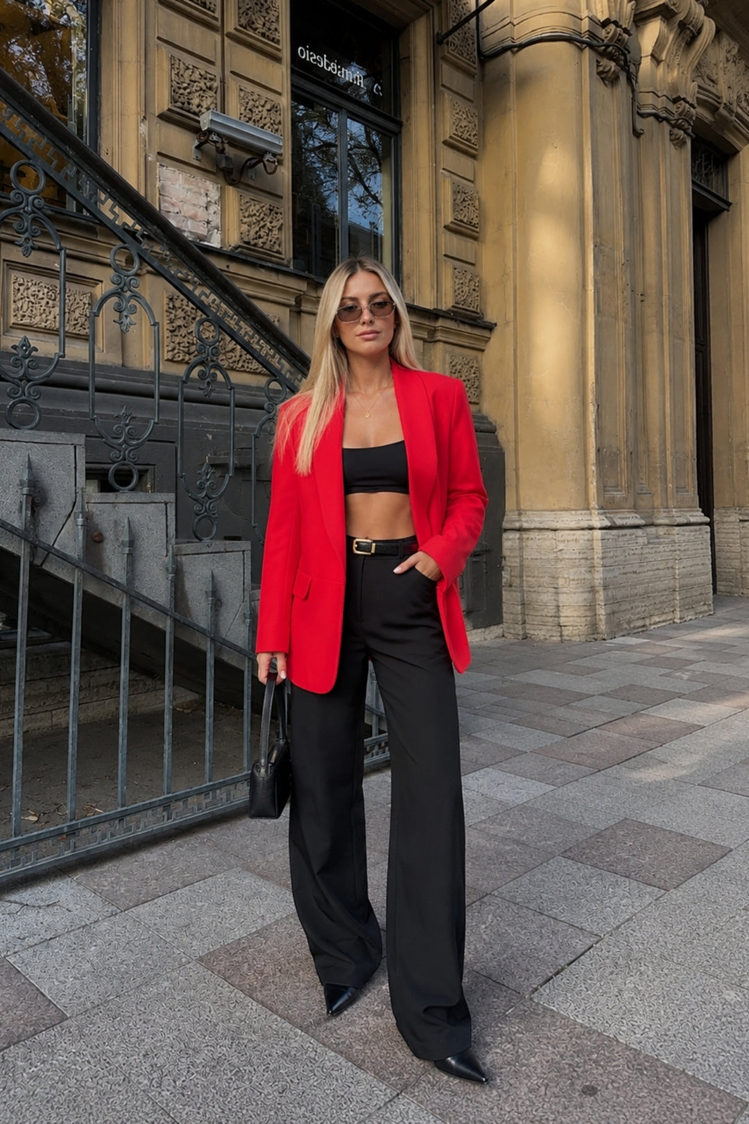 Şal Yaka Astarlı Kırmızı Blazer Ceket