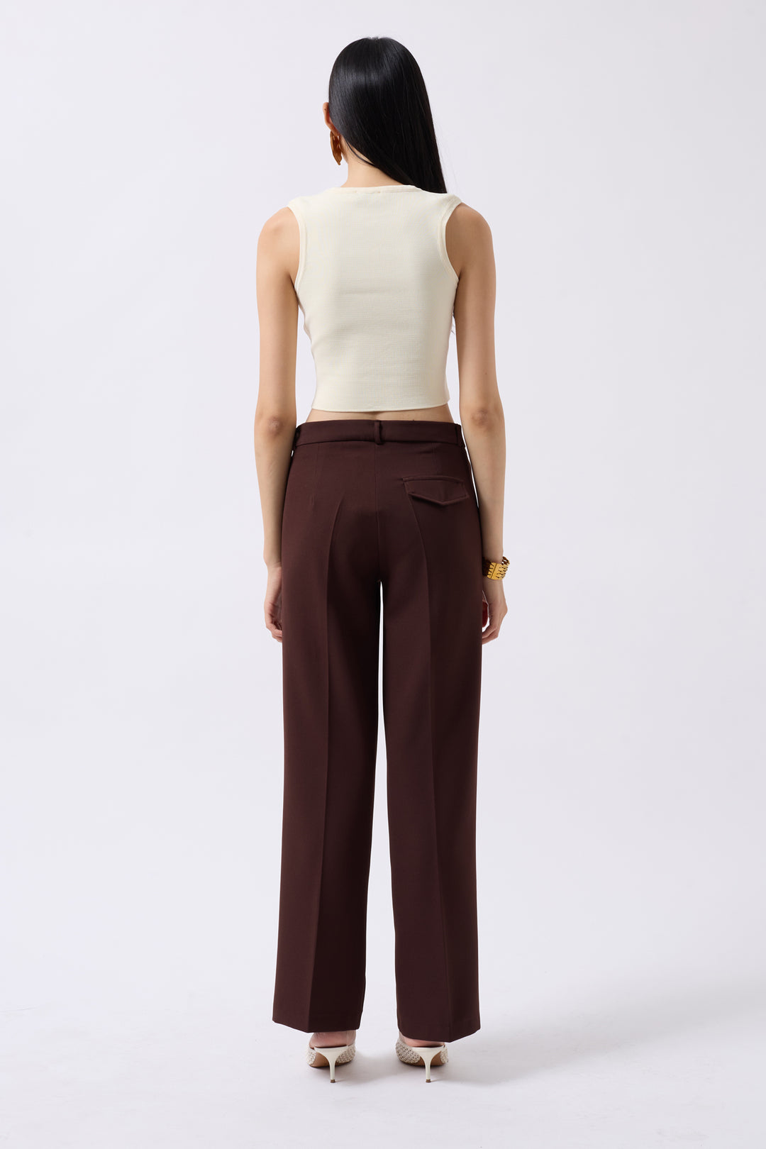 Pencere Detay Ekru Triko Bluz