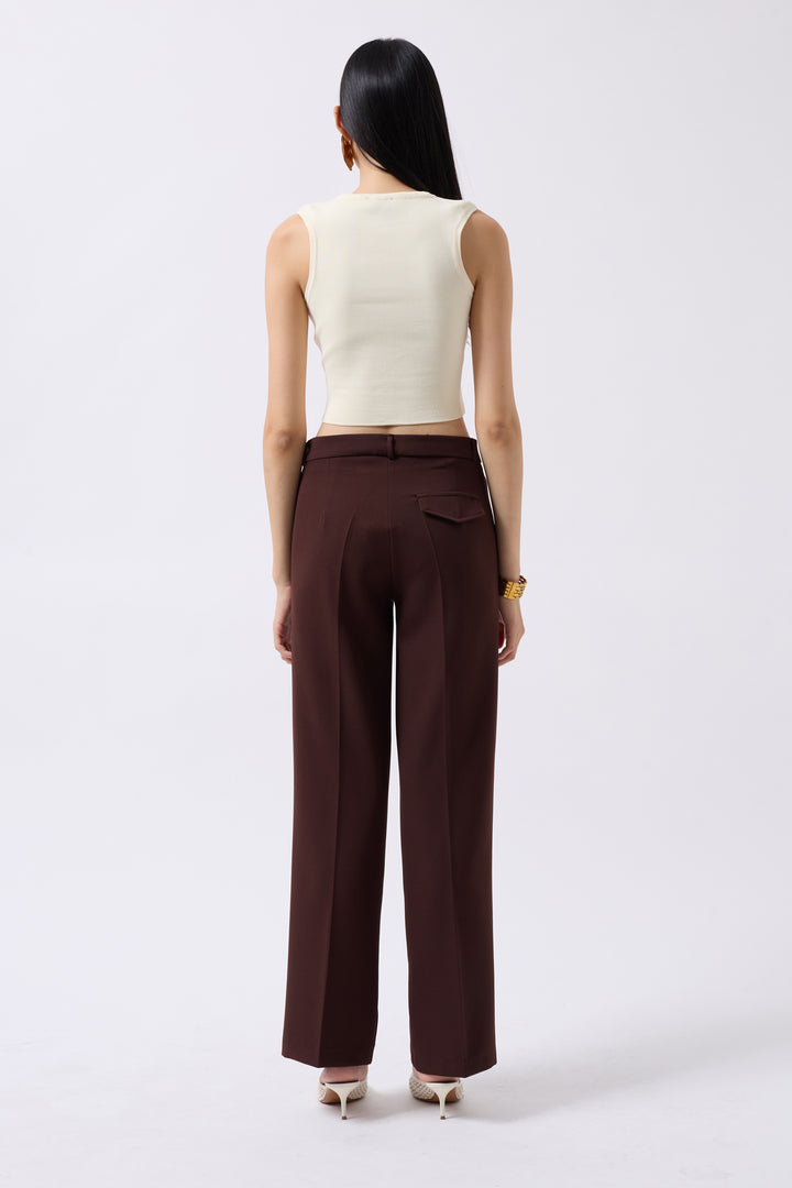 Pencere Detay Ekru Triko Bluz