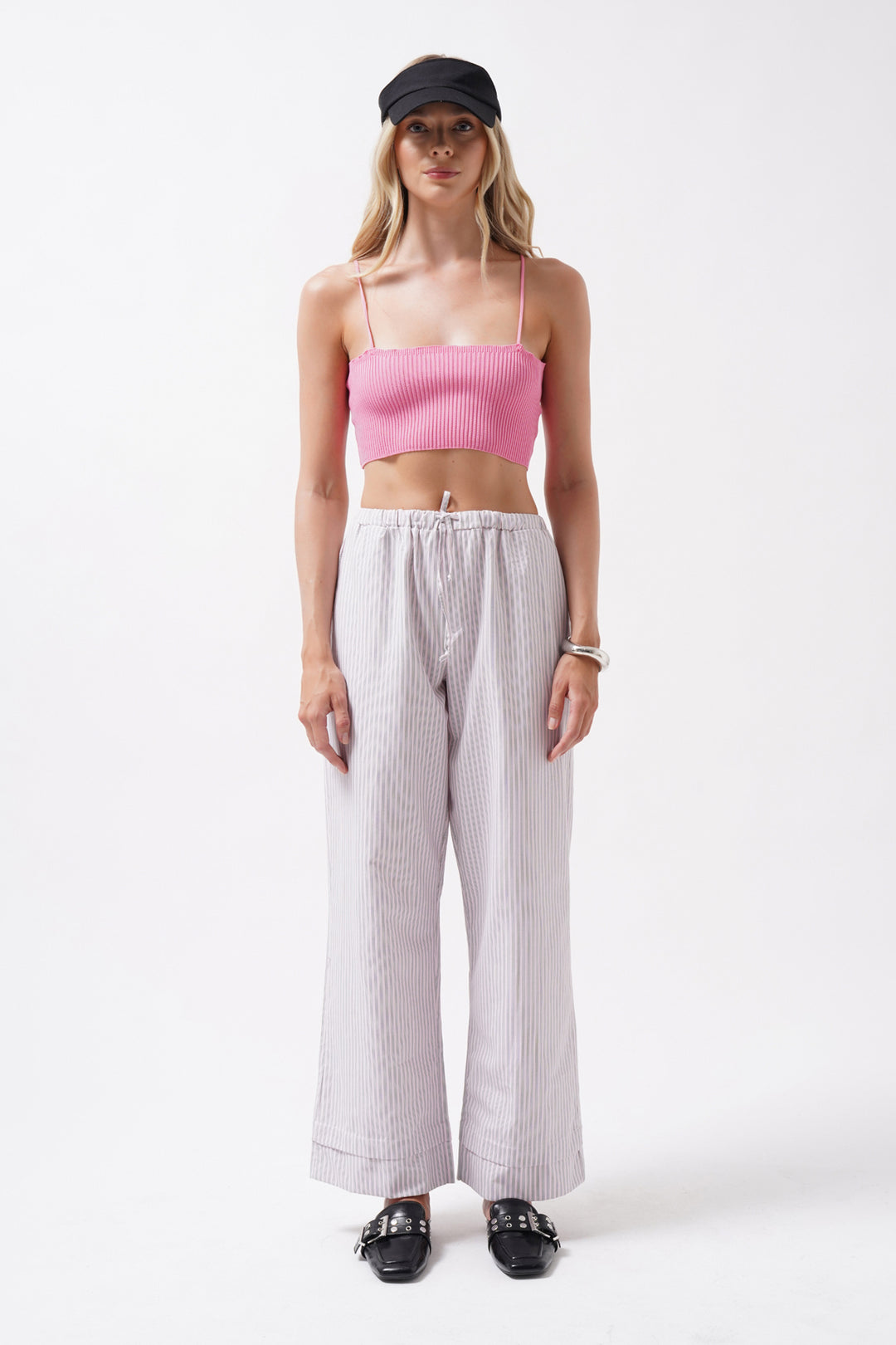 Pink Crop Top with Thin Straps