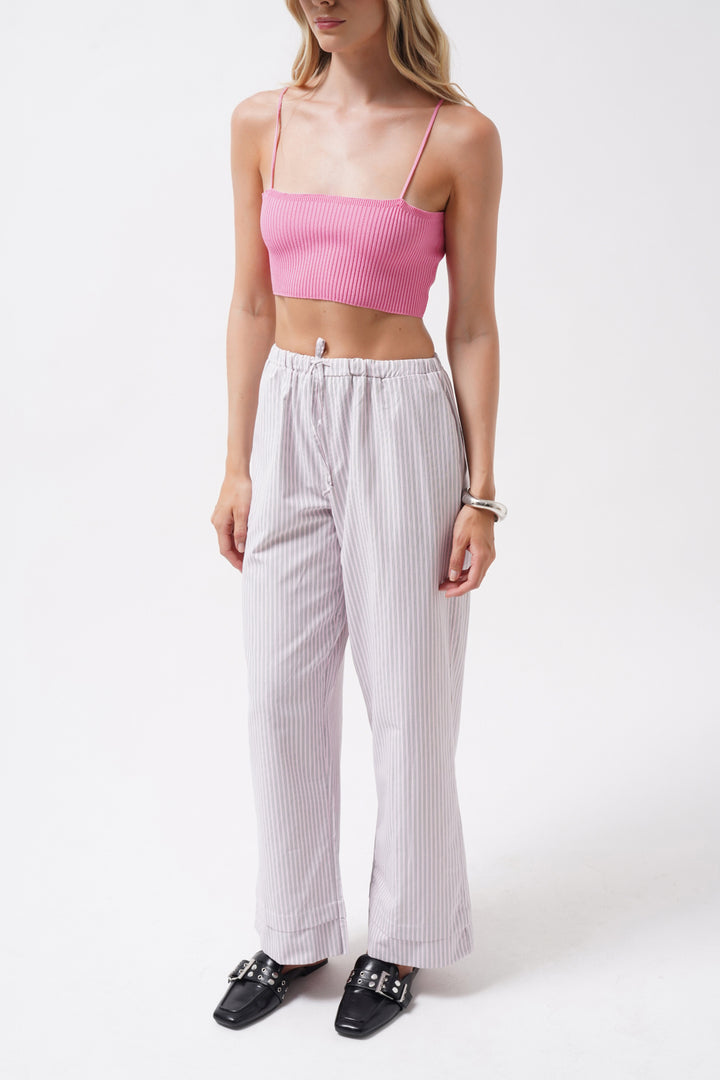 Pink Crop Top with Thin Straps