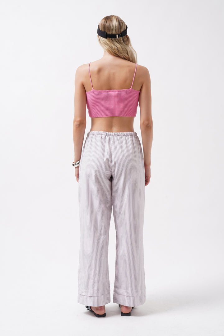 Pink Crop Top with Thin Straps