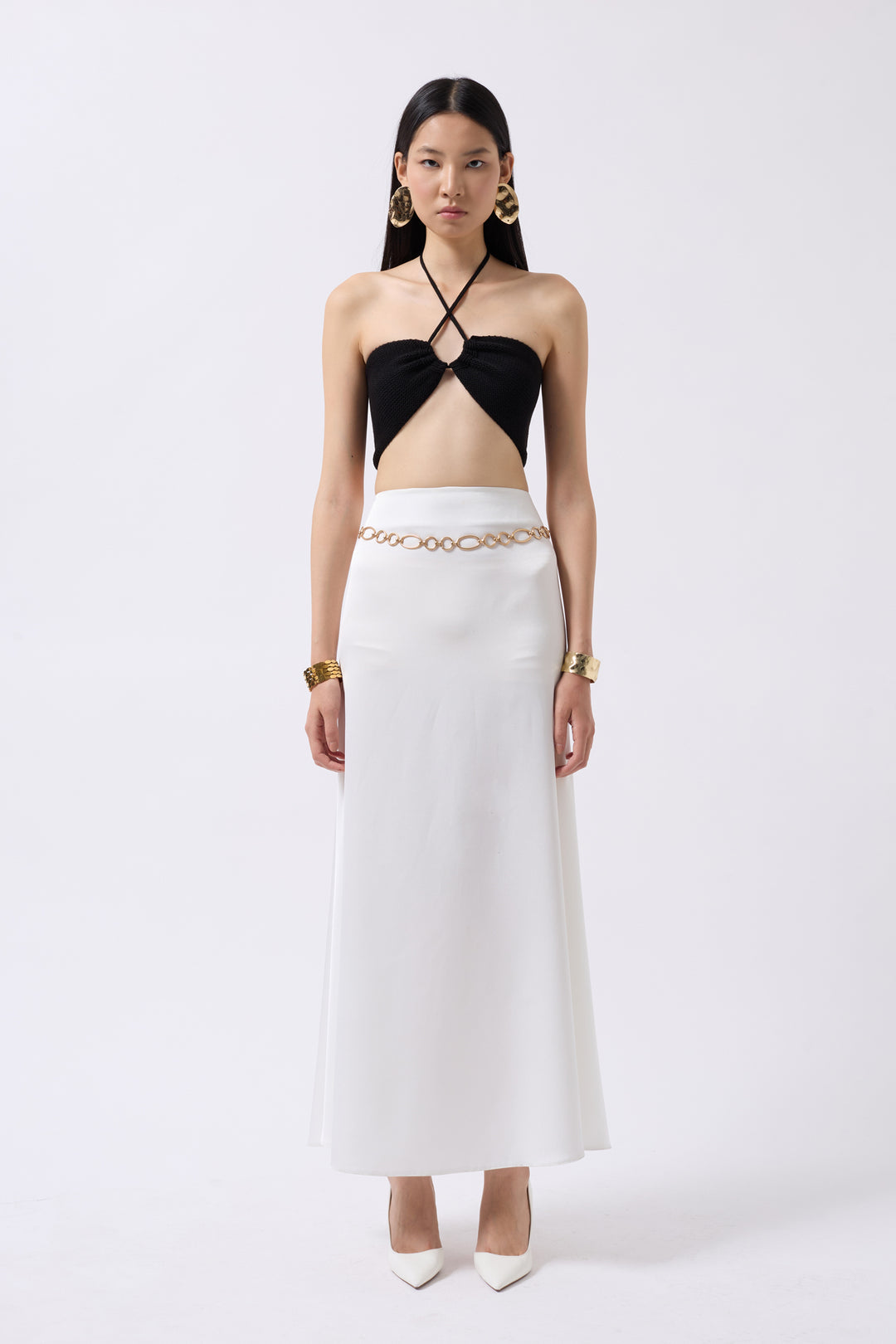 Textured Black Bra with Cleavage 