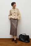 Chunky Knit Button Detail Ecru Cardigan