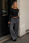 Black Blouse with Chest Knot Detail 