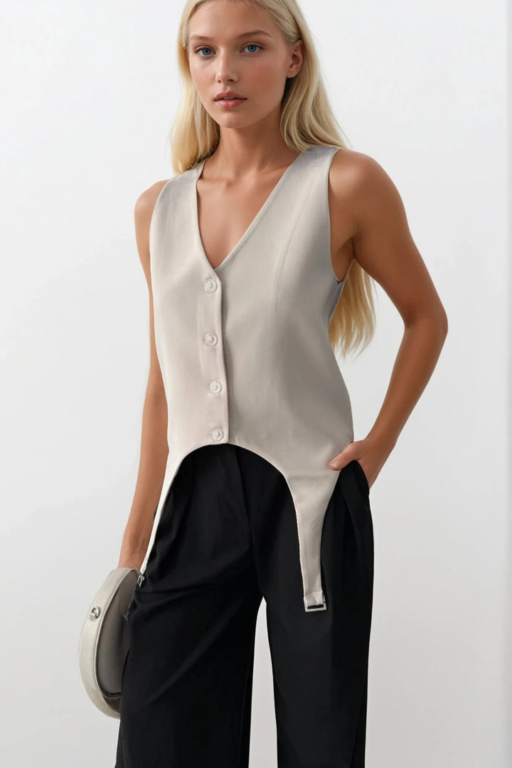 Kemer Detay V Yaka Taş Yelek