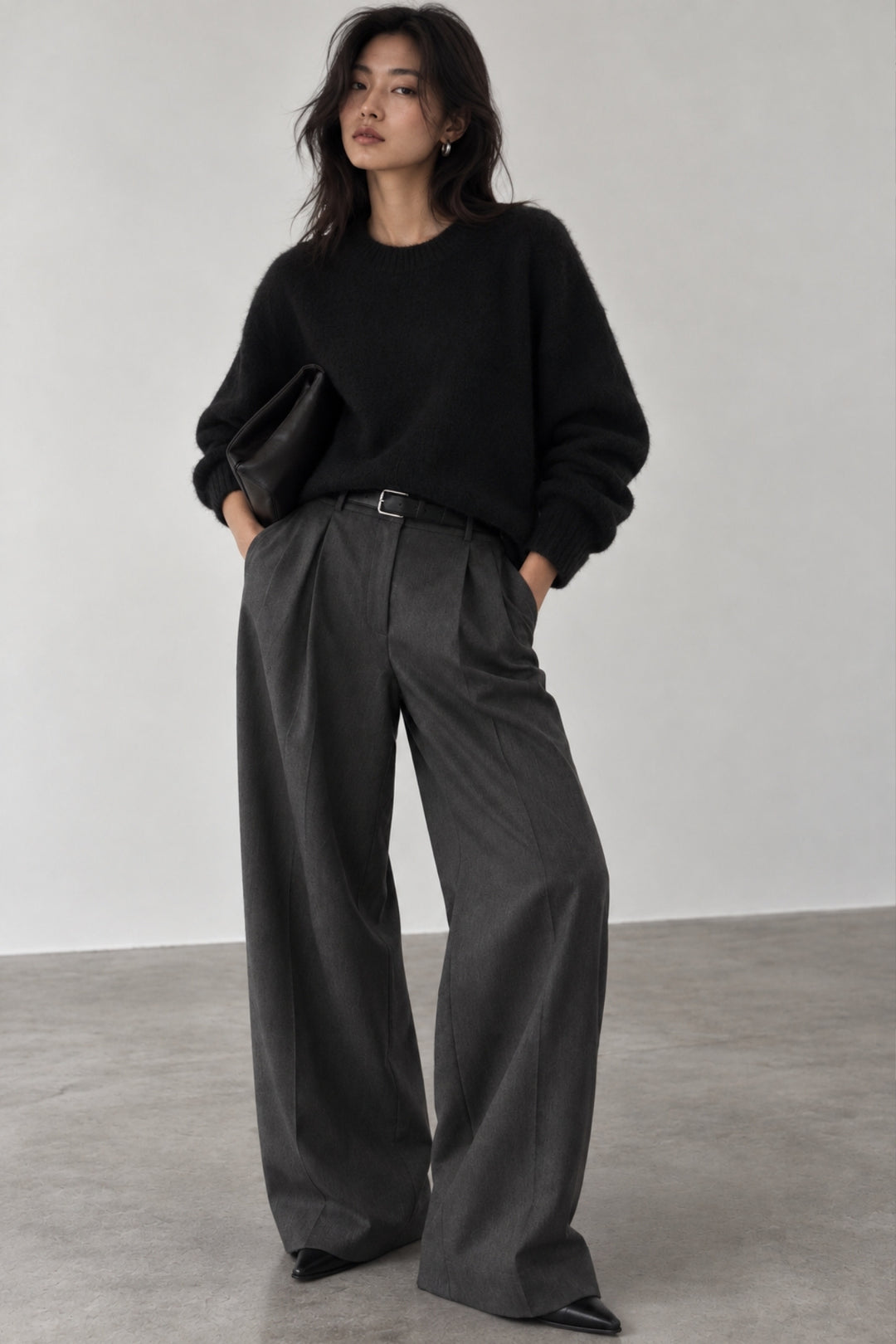 Crew Neck Basic Black Sweater