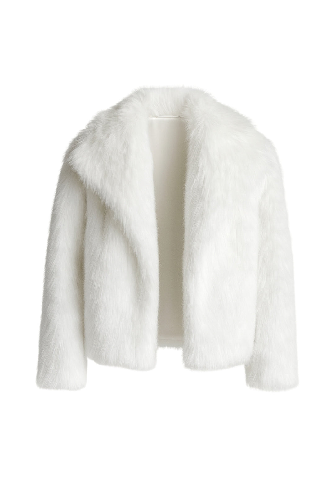 Şal Yaka Beyaz Peluş Kürk