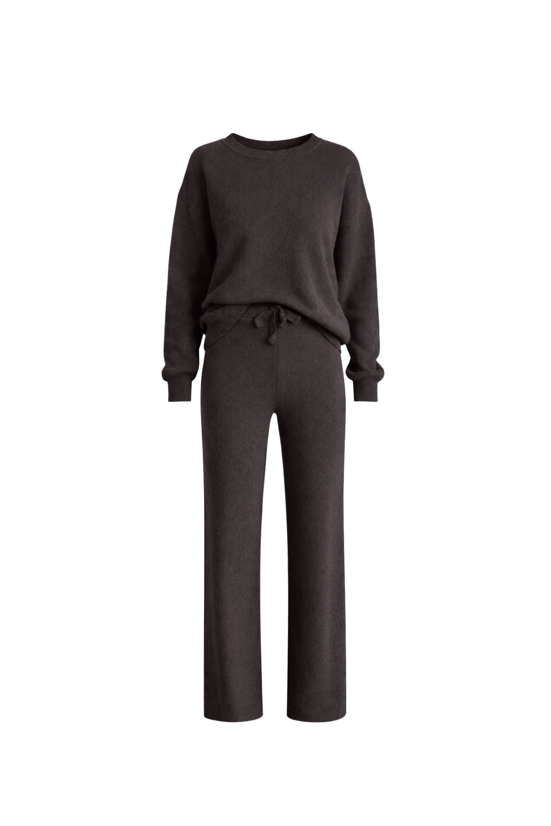 Bisiklet Yaka Kahverengi Triko Kazak Pantolon İkili Takım