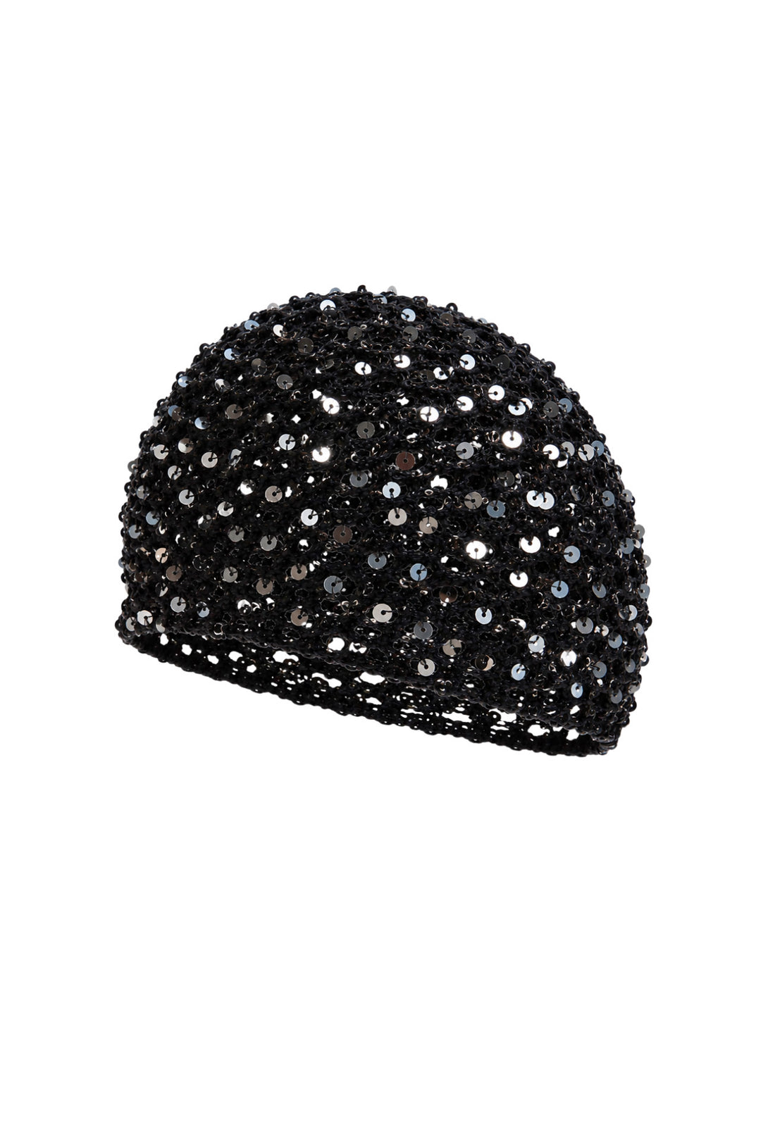 Payetli Örgü Siyah Cap