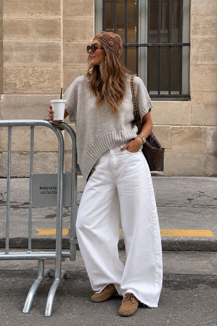 Basic Oversize Gri Triko Süveter