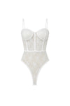 Glop Detay Askılı Beyaz Güpür Bodysuit