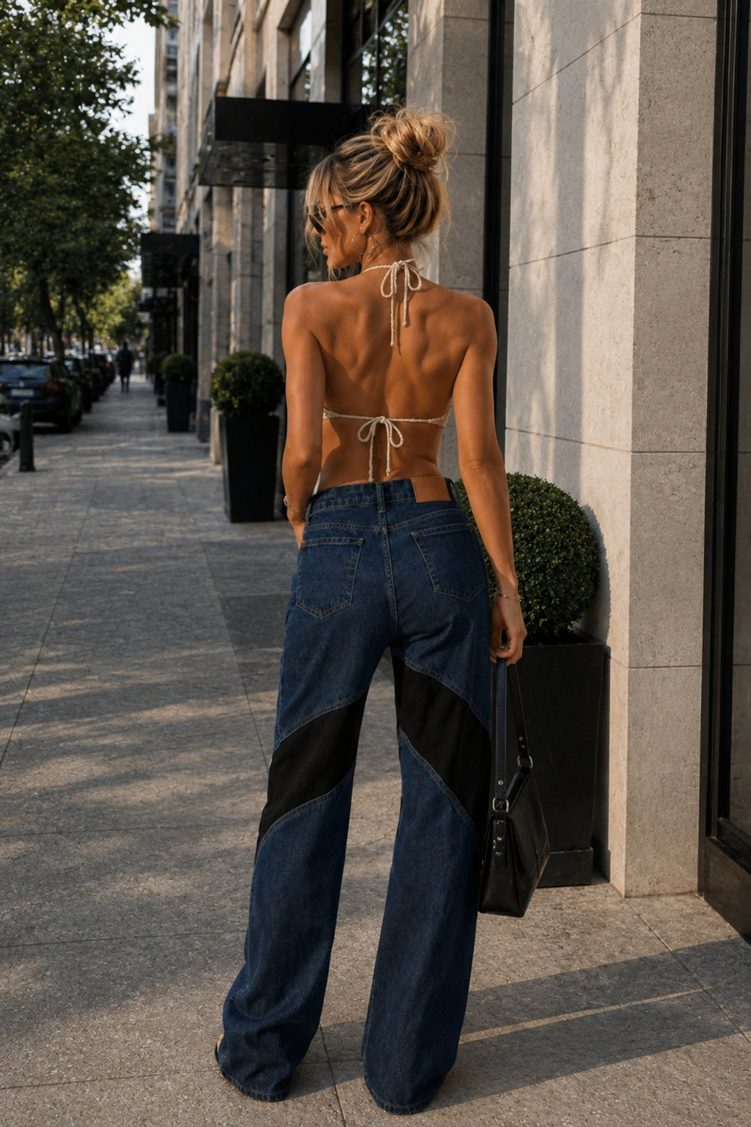 Garnili Çift Renk Jean