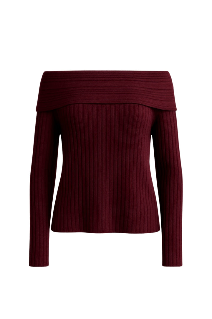 Madonna Yaka Bordo Triko Kazak