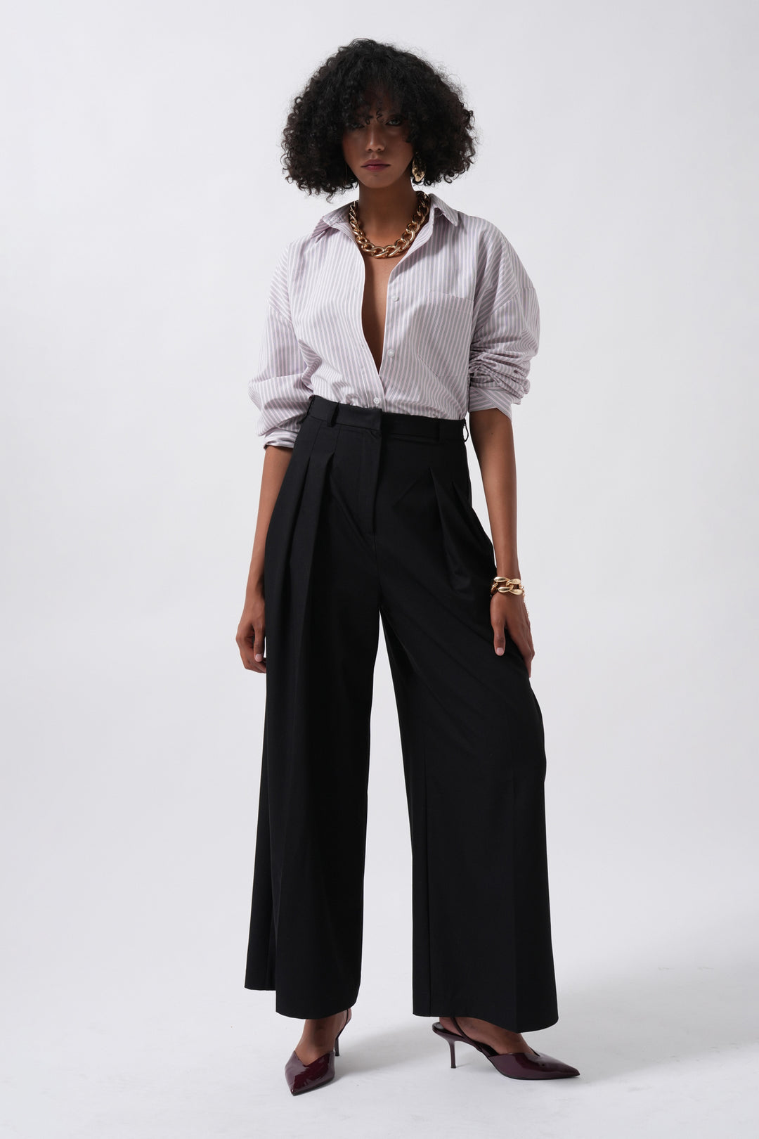 Striped Pocket Detail Pink Shirt 