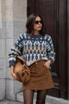 Patterned Colorful Knit Sweater