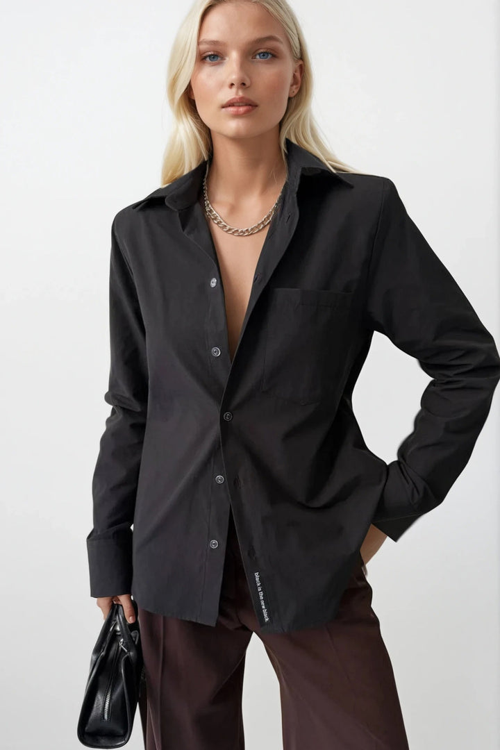 Oversize Black Shirt with Pads 