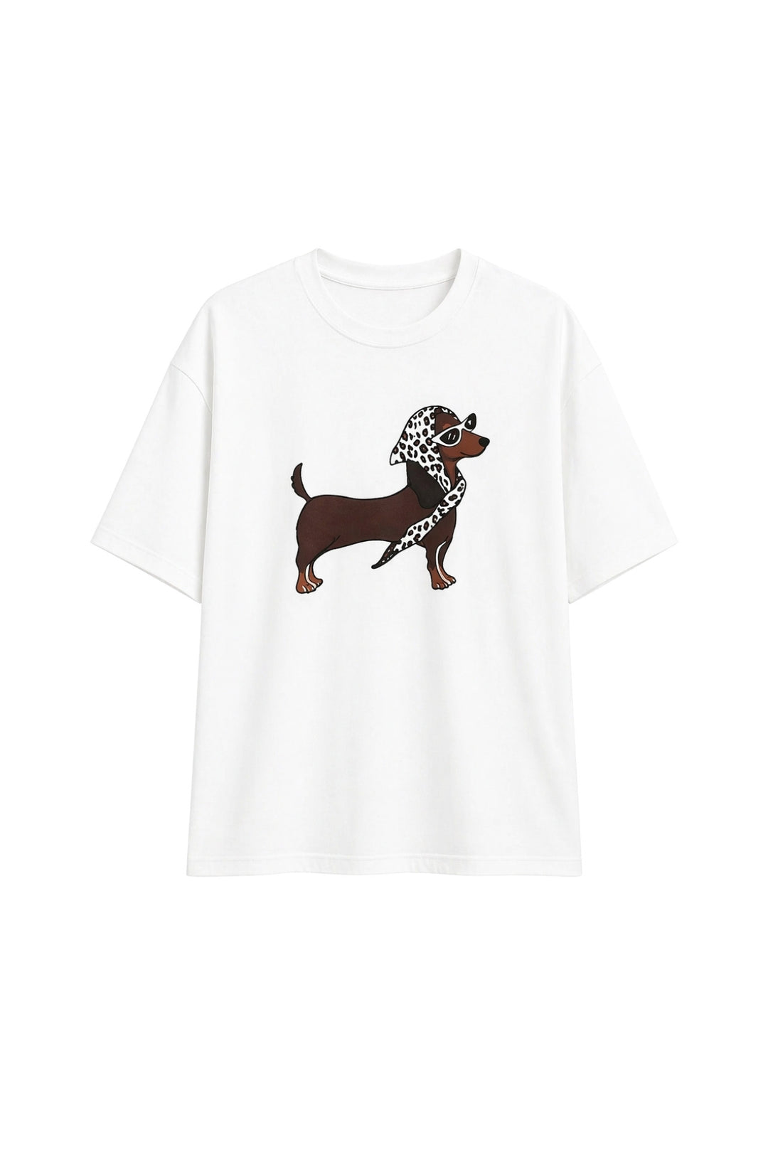 Köpek Baskılı Beyaz T-Shirt