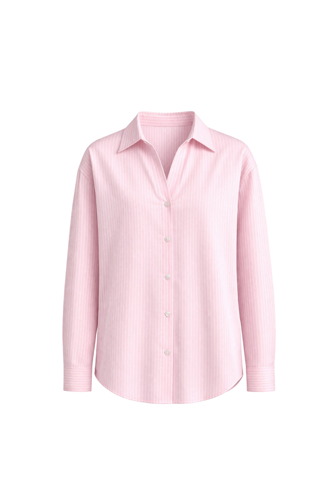Çizgili Pembe Oversize Gömlek