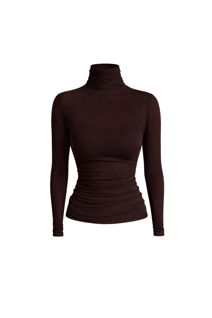 Balıkçı Yaka Kahverengi Transparan Bluz