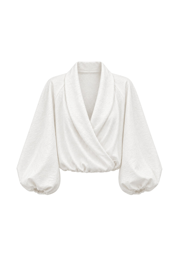 Çıtçıtlı Kruvaze Beyaz Bomber Ceket