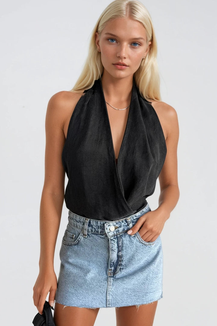 Lazer Kesim Denim Mini Mavi Etek