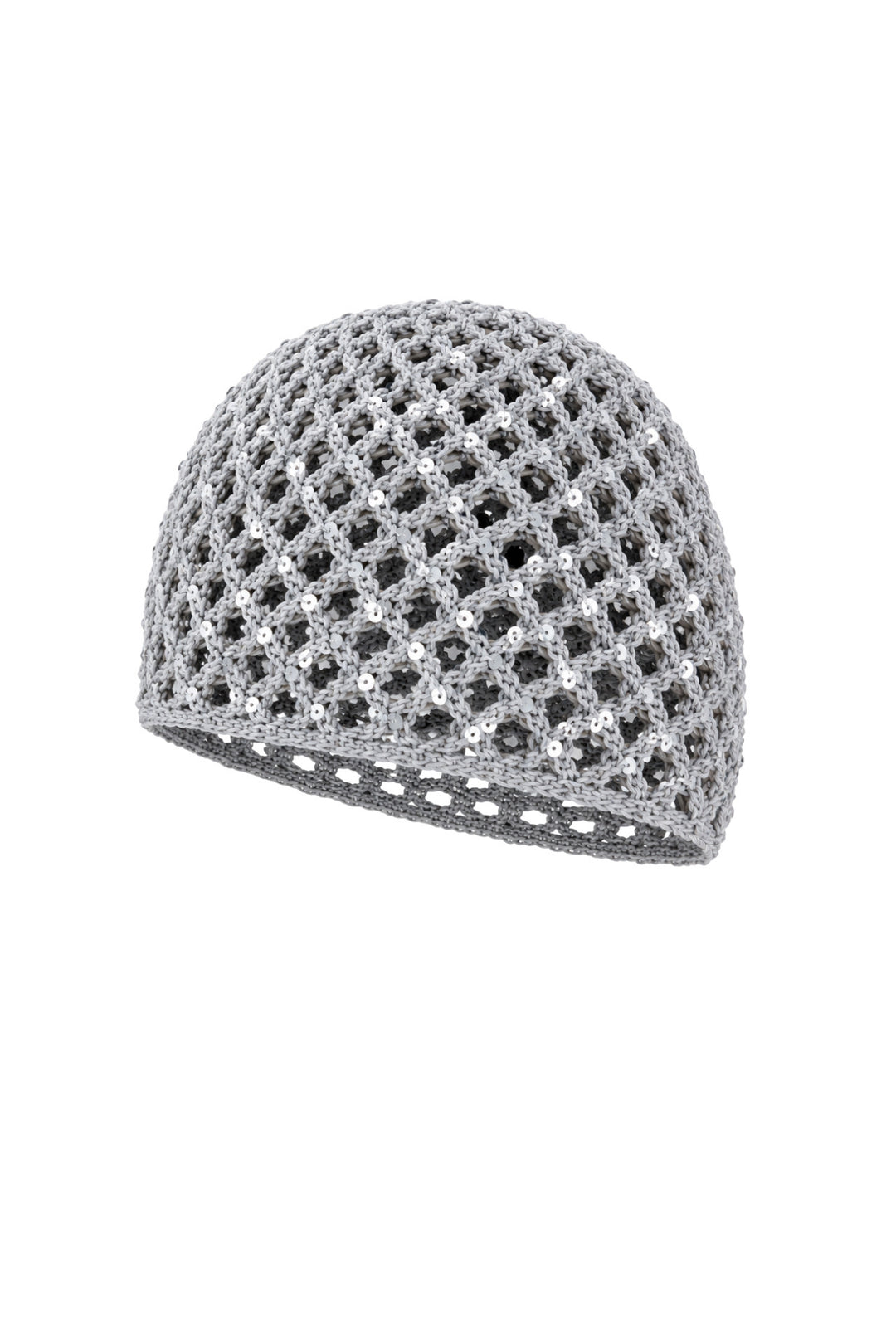 Payetli Örgü Gri Cap