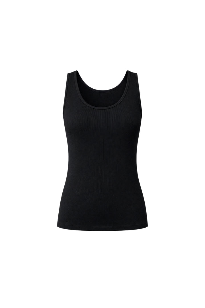 Oval Yaka Basic Siyah Triko Top