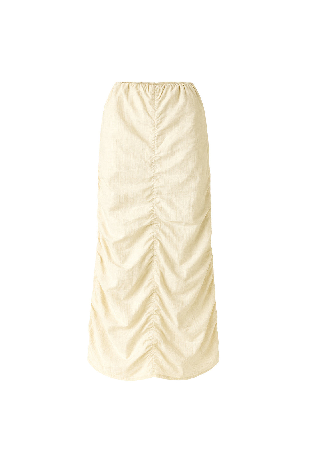 Gathered Detail Beige Maxi Skirt 