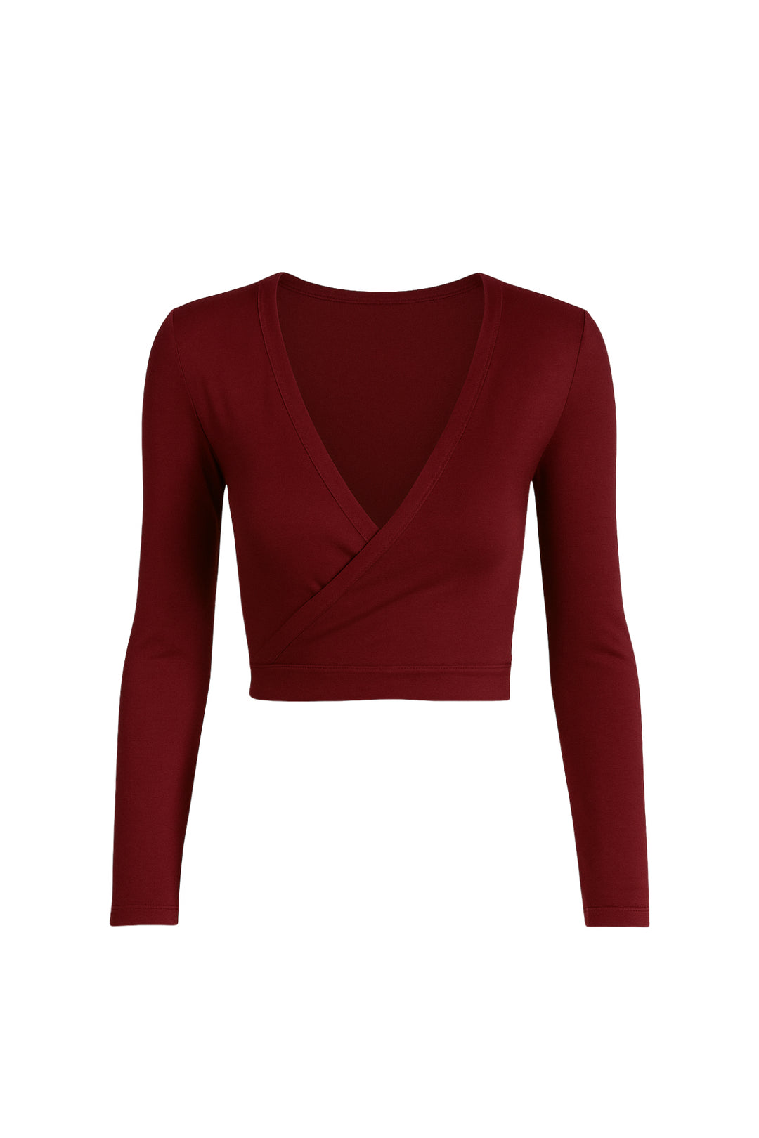 Kruvaze Bağlamalı Bordo Bluz