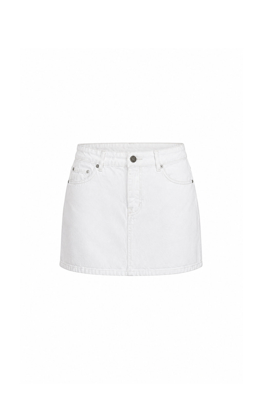 Basic Mini Beyaz Denim Etek