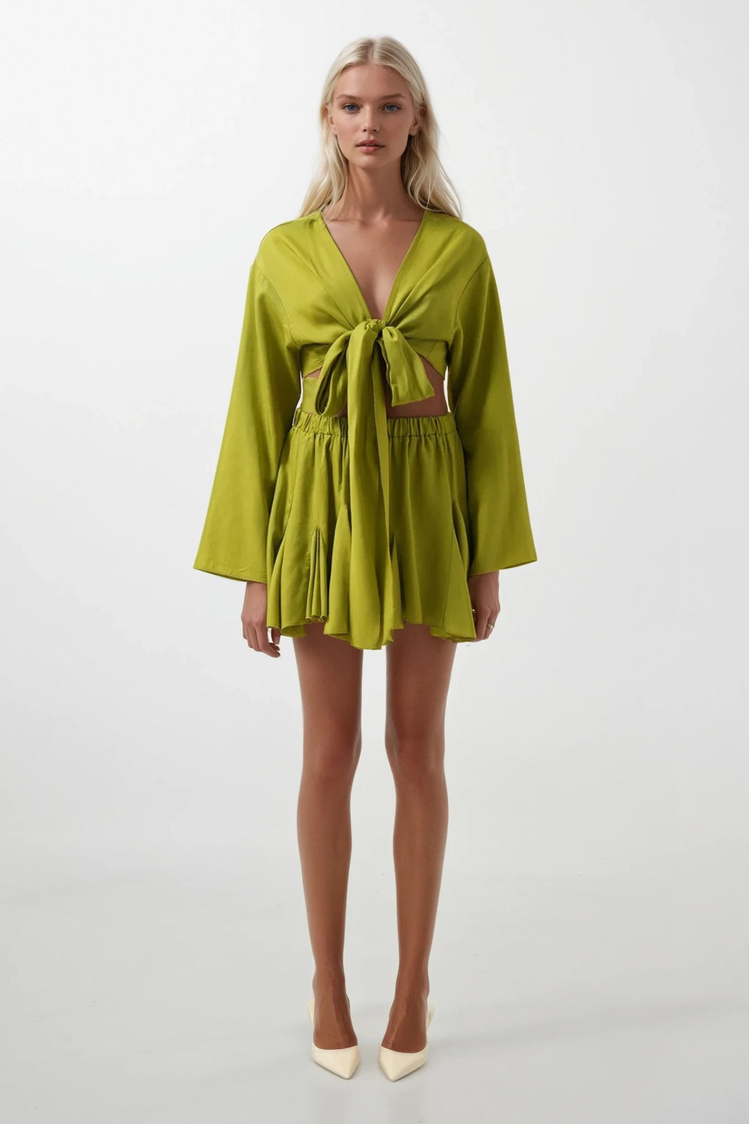 Elastic Waist Lime Kilos Skirt 