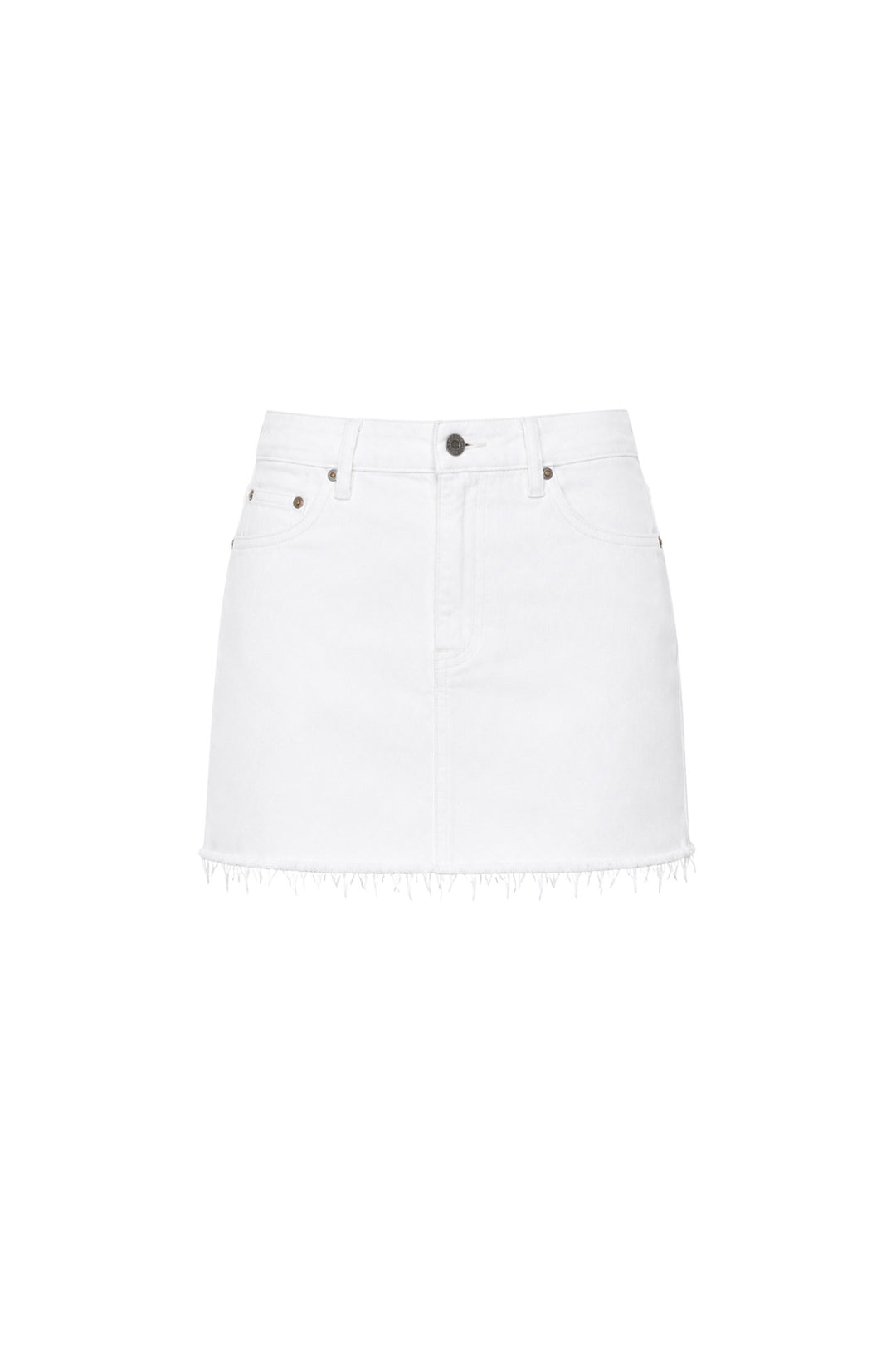 Basic Mini Beyaz Denim Etek