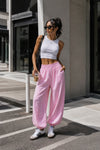 Bel Lastik Detay Modal Pembe Balon Pantolon
