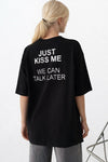 Sırt Baskılı Oversize Siyah T-Shirt