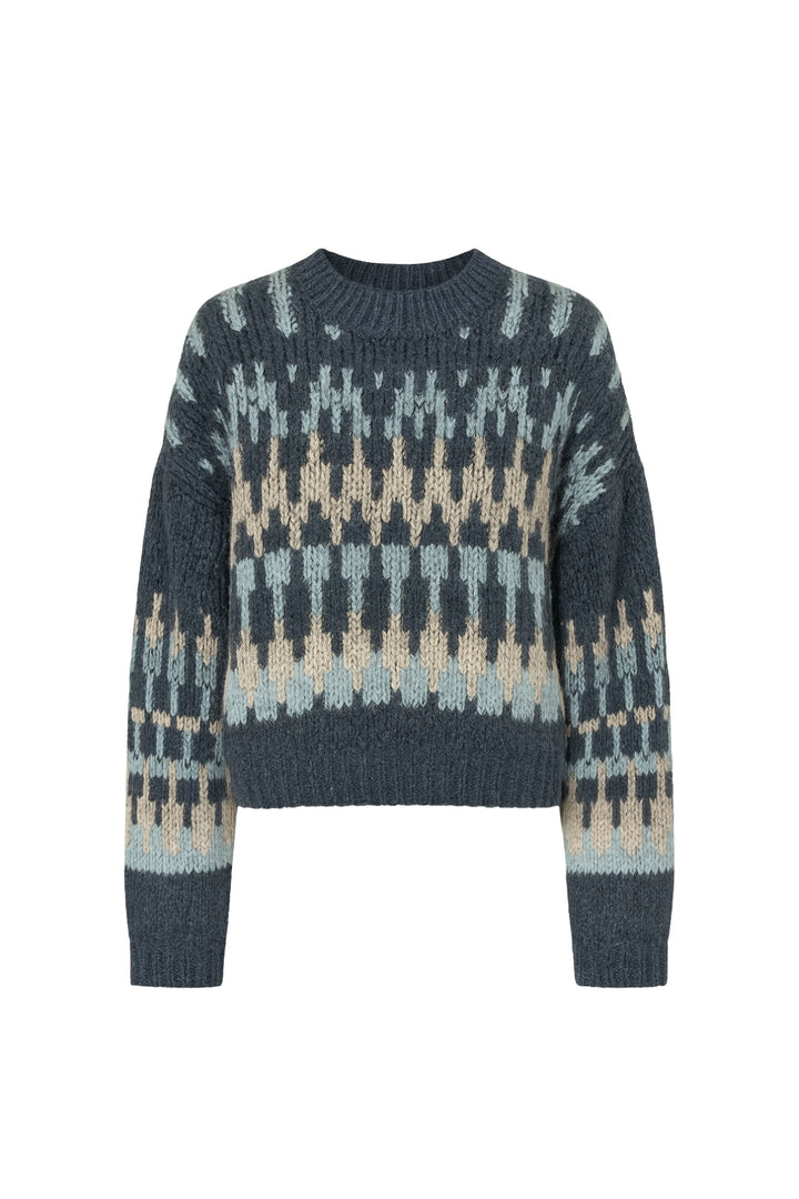 Desenlli Renkli Triko Kazak