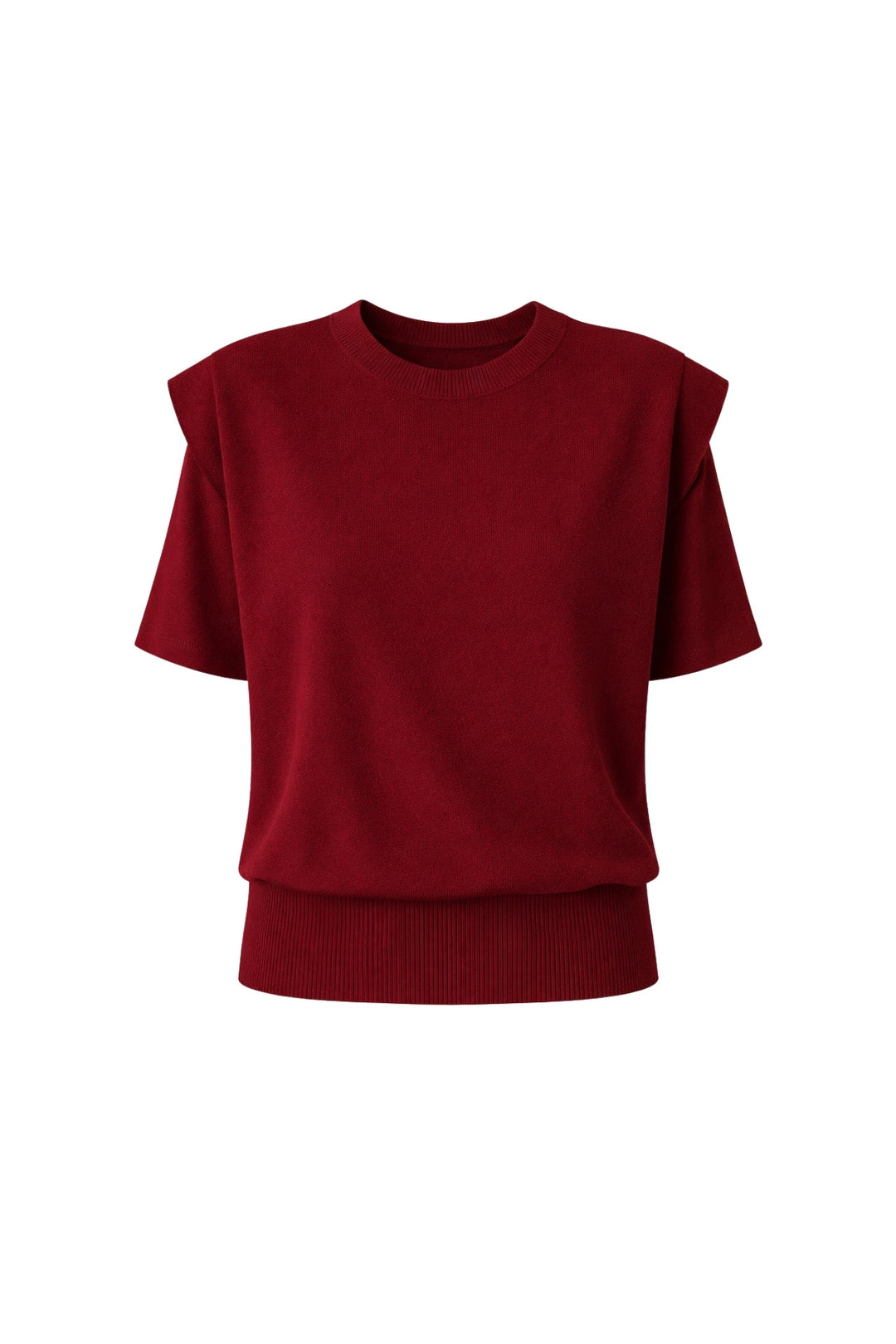 Vatka Detay Yarım Kol Bordo Triko Bluz