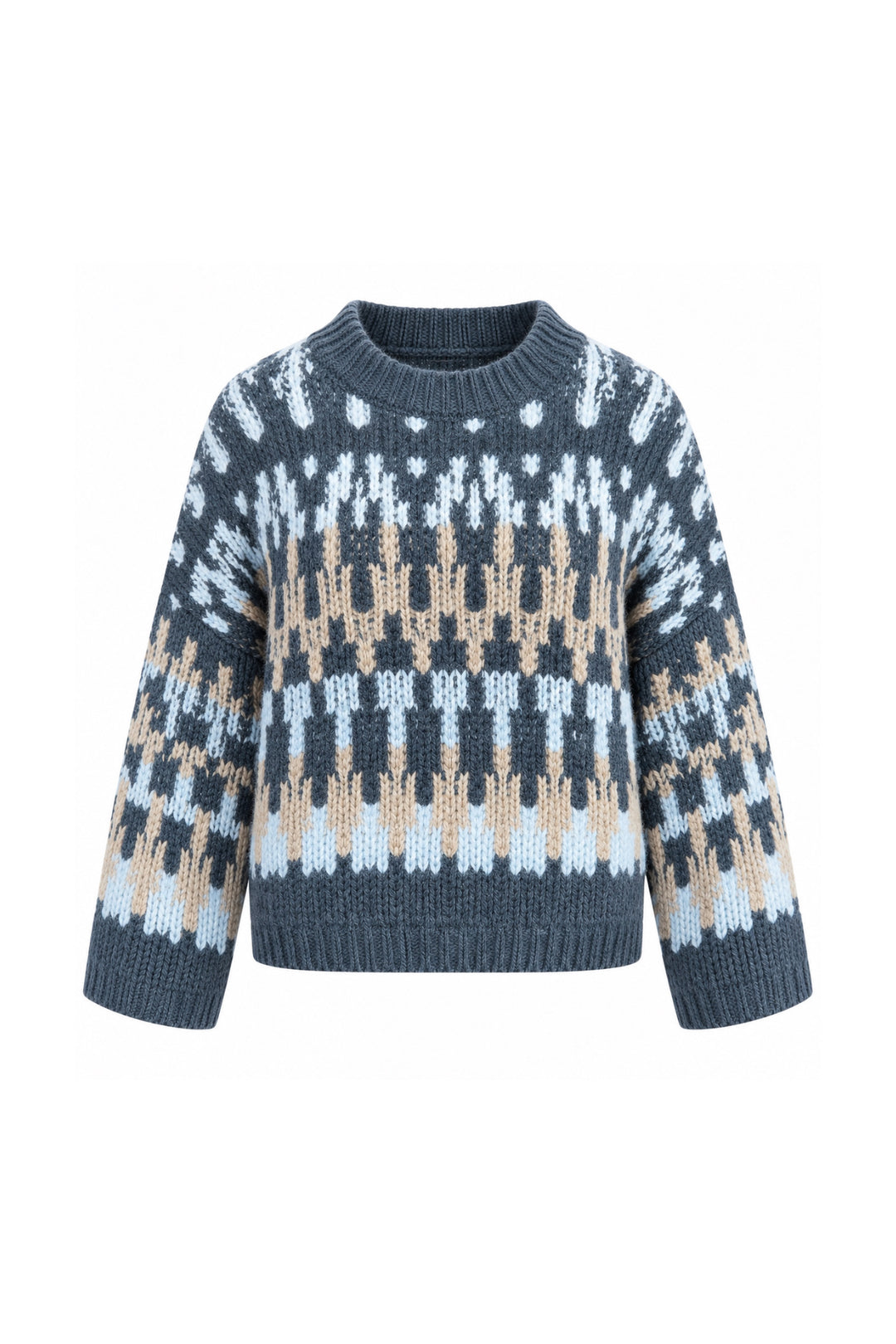 Patterned Colorful Knit Sweater