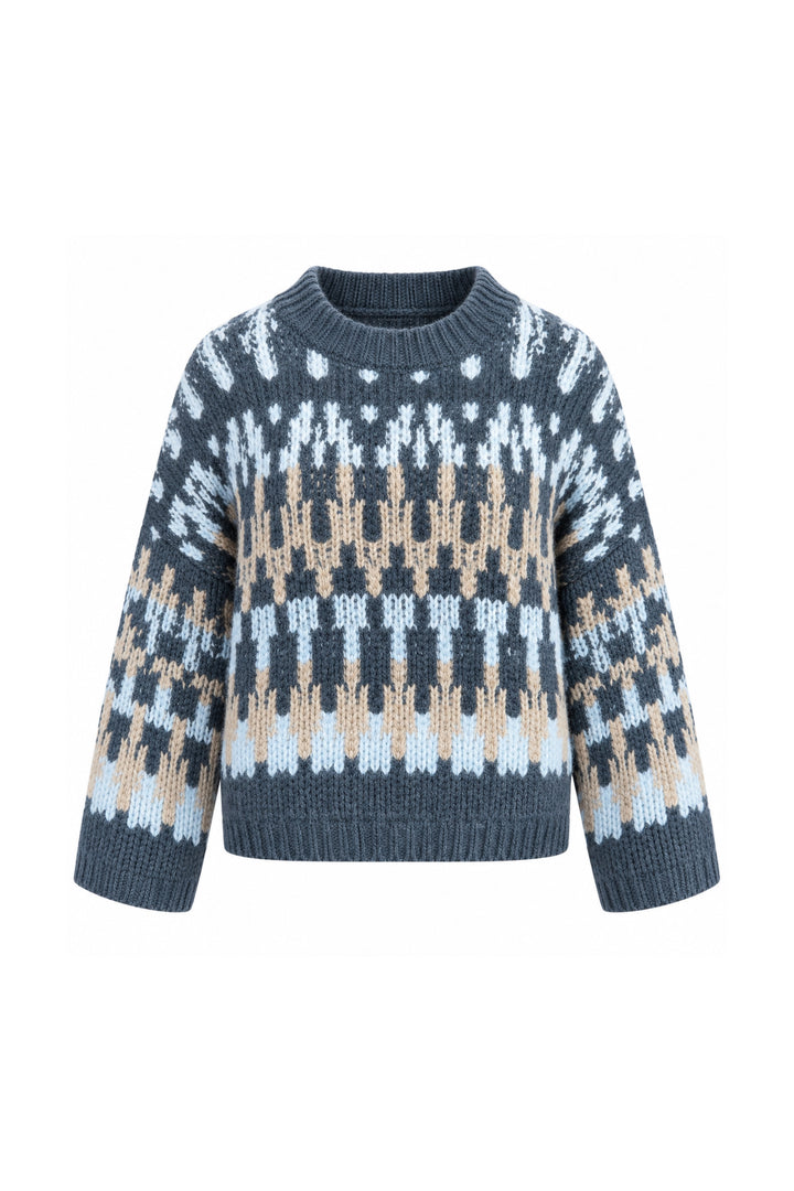 Patterned Colorful Knit Sweater