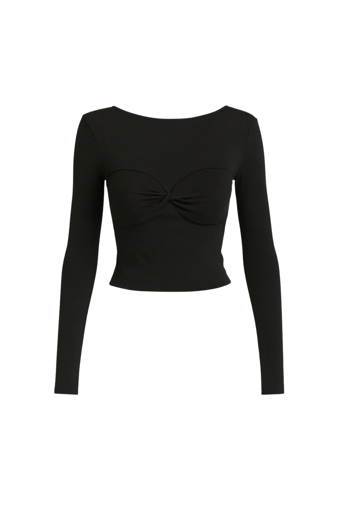 Black Blouse with Chest Knot Detail 