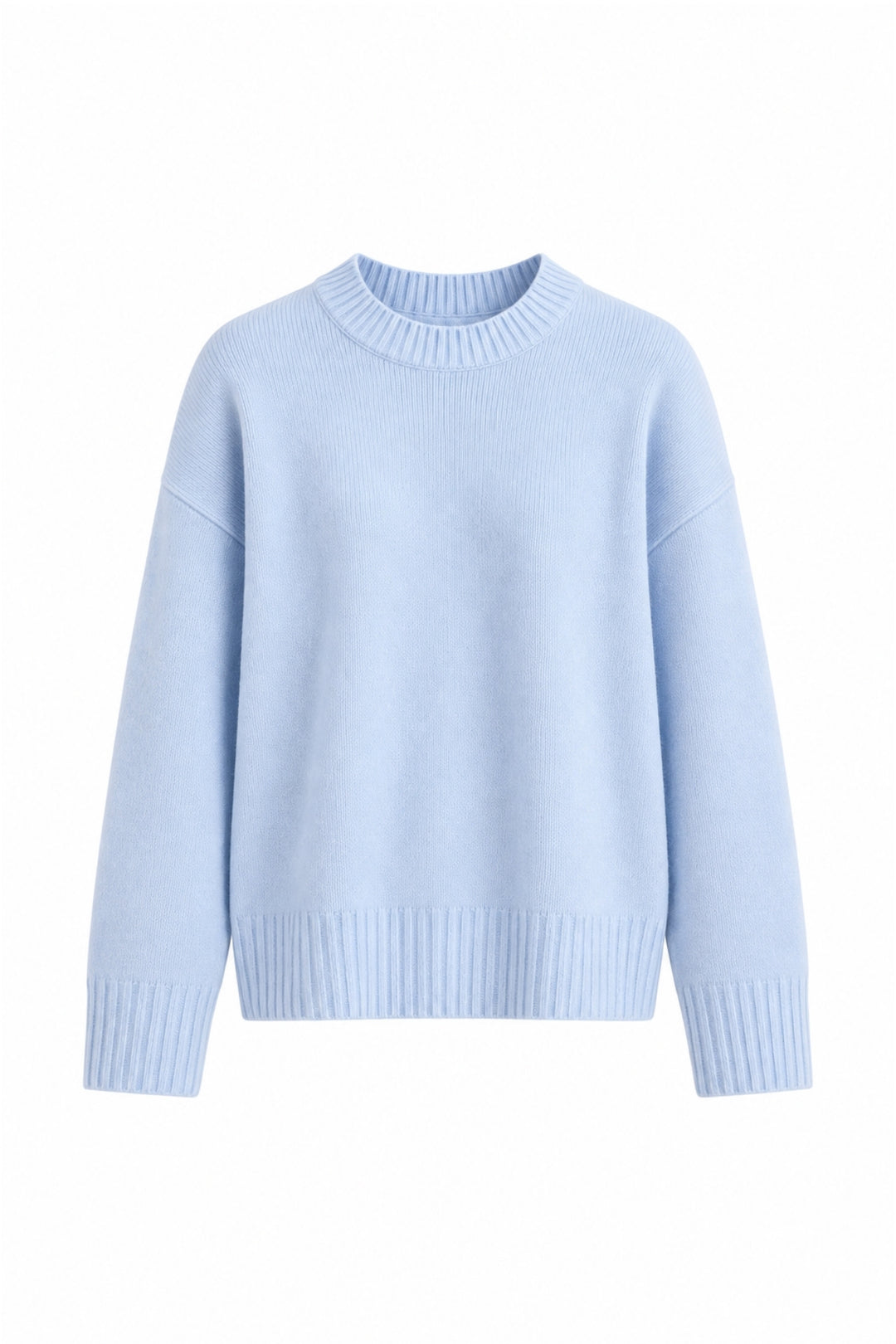 Crew Neck Baby Blue Basic Sweater